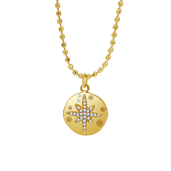 PandaHall Stainless Steel Rhinestone Flat Round with Star Pendant Necklaces, Ball Chain Necklace for Women, Real 18K Gold Plated, 16-1/2..., Clear
PandaHall Stainless Steel Rhinestone Flat Round with Star Pendant Necklaces, Ball Chain Necklace for Women, Real 18K Gold Plated, 16-1/2..., Clear