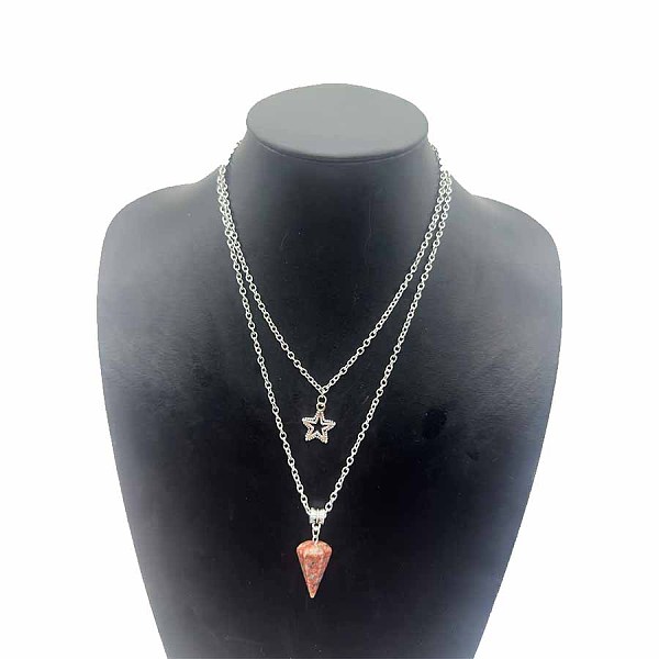PandaHall Star Pendant Necklaces, Natural Selenite Hexagonal Cone Necklace, Double Layer Necklaces Other
PandaHall Star Pendant Necklaces, Natural Selenite Hexagonal Cone Necklace, Double Layer Necklaces Other
