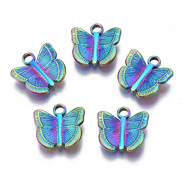 PandaHall 304 Stainless Steel Charms, Cadmium Free & Nickel Free & Lead Free, 3D Butterfly, Rainbow Color, 12x12.5x3mm, Hole: 2mm 304...
PandaHall 304 Stainless Steel Charms, Cadmium Free & Nickel Free & Lead Free, 3D Butterfly, Rainbow Color, 12x12.5x3mm, Hole: 2mm 304...