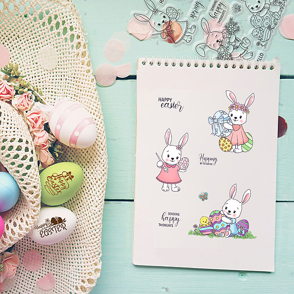 PandaHall GLOBLELAND Happy Easter Rabbit Theme Clear Stamps and Die Cuts Easter Bunny Chicken Eggs Silicone Stamp Cards and Metal Cutting...
PandaHall GLOBLELAND Happy Easter Rabbit Theme Clear Stamps and Die Cuts Easter Bunny Chicken Eggs Silicone Stamp Cards and Metal Cutting...