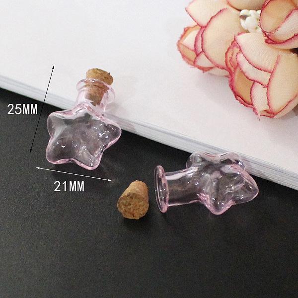 PandaHall Miniature Glass Bottles, with Cork Stoppers, Empty Wishing Bottles, for Dollhouse Accessories, Jewelry Making, Star Pattern..., Pink
PandaHall Miniature Glass Bottles, with Cork Stoppers, Empty Wishing Bottles, for Dollhouse Accessories, Jewelry Making, Star Pattern..., Pink