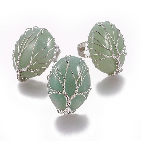 PandaHall Adjustable Natural Green Aventurine Finger Rings, with Platinum Tone Brass Findings, Oval, Size 8, 18mm Green Aventurine
PandaHall Adjustable Natural Green Aventurine Finger Rings, with Platinum Tone Brass Findings, Oval, Size 8, 18mm Green Aventurine