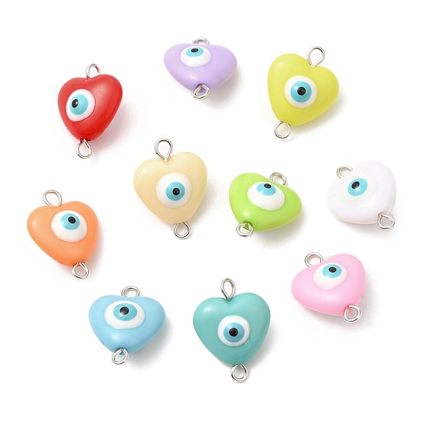 PandaHall Evil Eye Resin Connector Charms, Heart Links with Brass Loops, Mixed Color, Platinum, 18.5x14x8.5mm, Hole: 1.8x2mm Brass+Resin..., Multicolor
PandaHall Evil Eye Resin Connector Charms, Heart Links with Brass Loops, Mixed Color, Platinum, 18.5x14x8.5mm, Hole: 1.8x2mm Brass+Resin..., Multicolor