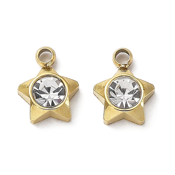 PandaHall Ion Plating(IP) 304 Stainless Steel Pendants, with Glass, Star Charm, Real 18K Gold Plated, 16.5x6x2.5mm, Hole: 1.2mm Stainless..., Clear
PandaHall Ion Plating(IP) 304 Stainless Steel Pendants, with Glass, Star Charm, Real 18K Gold Plated, 16.5x6x2.5mm, Hole: 1.2mm Stainless..., Clear