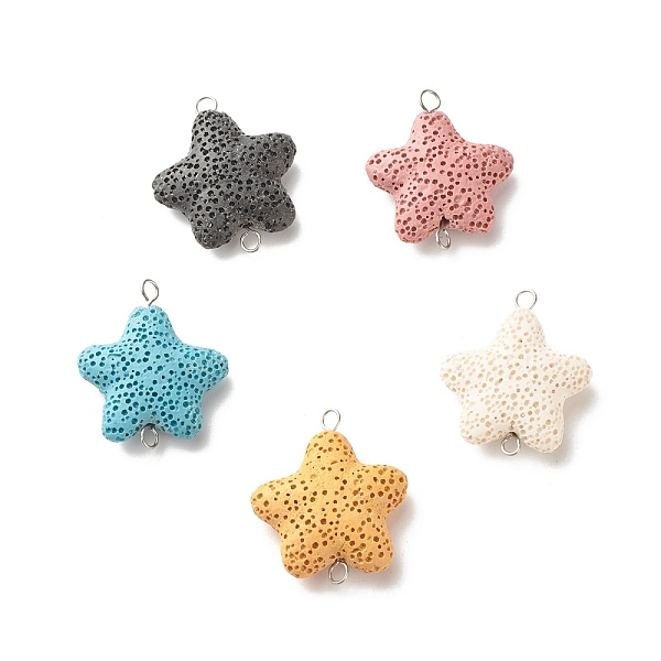 PandaHall Natural Lava Rock Links Connectors, with 304 Stainless Steel Findings, Starfish, Dyed, Stainless Steel Color, Mixed Color..., Multicolor
PandaHall Natural Lava Rock Links Connectors, with 304 Stainless Steel Findings, Starfish, Dyed, Stainless Steel Color, Mixed Color..., Multicolor