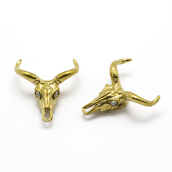 PandaHall Brass Beads, Cadmium Free & Nickel Free & Lead Free, with Cubic Zirconia, Cattle Skull, Raw(Unplated), 20x18x7mm, Hole: 2mm Brass..., Clear
PandaHall Brass Beads, Cadmium Free & Nickel Free & Lead Free, with Cubic Zirconia, Cattle Skull, Raw(Unplated), 20x18x7mm, Hole: 2mm Brass..., Clear
