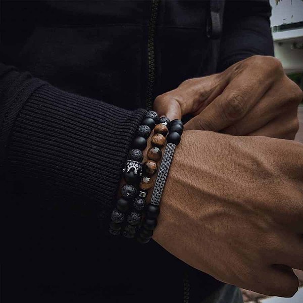 PandaHall Fashion Retro Black Matte Bracelet Set with Zircon Crown, Diamond Ball, Dice, Lion Head Bracelet Natural Gemstone Round Black
PandaHall Fashion Retro Black Matte Bracelet Set with Zircon Crown, Diamond Ball, Dice, Lion Head Bracelet Natural Gemstone Round Black