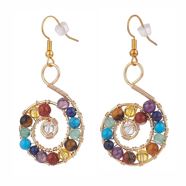 PandaHall Natural & Synthetic Mixed Gemstone Braided Vortex Dangle Earrings, 316 Surgical Stainless Steel Wire Wrap Swirl Spiral Drop...
PandaHall Natural & Synthetic Mixed Gemstone Braided Vortex Dangle Earrings, 316 Surgical Stainless Steel Wire Wrap Swirl Spiral Drop...