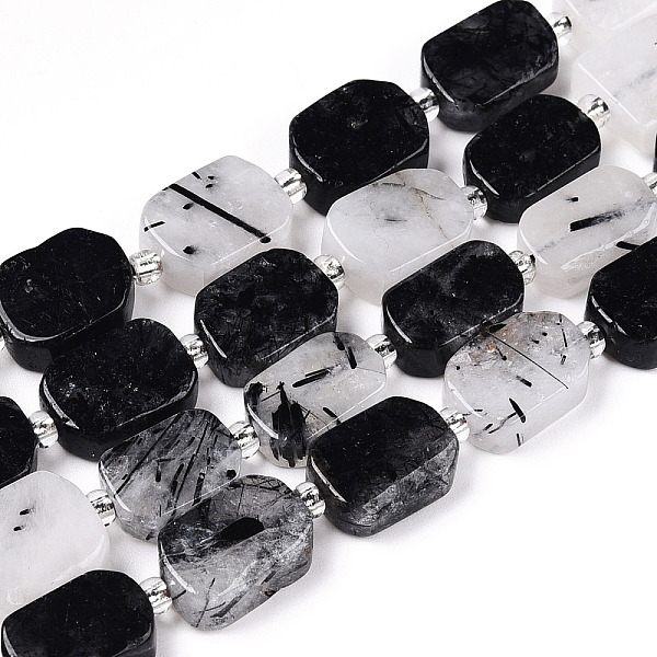 PandaHall Natural Black Rutilated Quartz Beads Strands, with Seed Beads, Rectangle, 11~13x6.5~9.5x4~5mm, Hole: 0.9mm, seed beads: 3x3x2...
PandaHall Natural Black Rutilated Quartz Beads Strands, with Seed Beads, Rectangle, 11~13x6.5~9.5x4~5mm, Hole: 0.9mm, seed beads: 3x3x2...