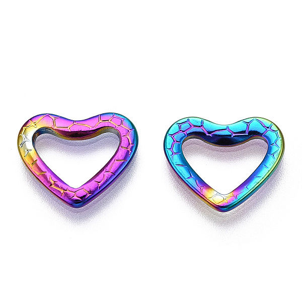 PandaHall Ion Plating(IP) 304 Stainless Steel Linking Ring, Textured, Heart, Rainbow Color, 12x14x1.5mm, Inner Diameter: 6x9.5mm 304...
PandaHall Ion Plating(IP) 304 Stainless Steel Linking Ring, Textured, Heart, Rainbow Color, 12x14x1.5mm, Inner Diameter: 6x9.5mm 304...