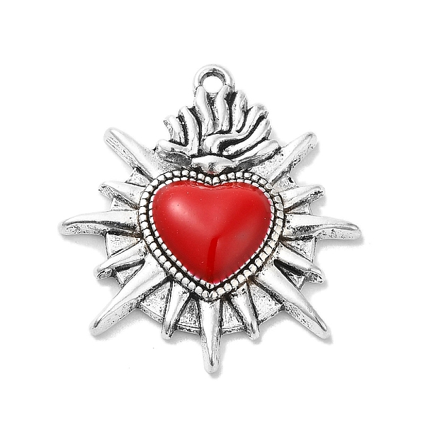 PandaHall Alloy Enamel Pendants, Antique Silver, Sacred Heart Charm, Red, 26x24x4mm, Hole: 1.5mm Alloy+Enamel Heart Red
PandaHall Alloy Enamel Pendants, Antique Silver, Sacred Heart Charm, Red, 26x24x4mm, Hole: 1.5mm Alloy+Enamel Heart Red