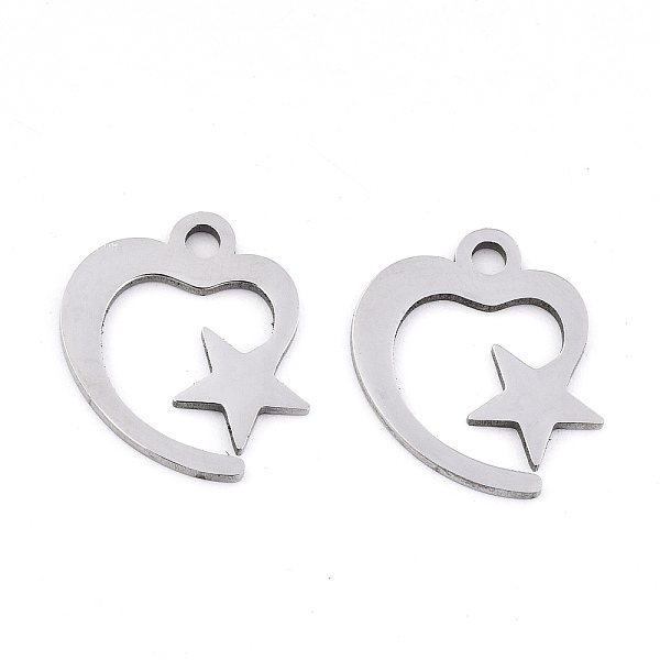 PandaHall 201 Stainless Steel Charms, Laser Cut, Heart with Star, Stainless Steel Color, 14.5x13x0.9mm, Hole: 1.6mm 201 Stainless Steel...
PandaHall 201 Stainless Steel Charms, Laser Cut, Heart with Star, Stainless Steel Color, 14.5x13x0.9mm, Hole: 1.6mm 201 Stainless Steel...