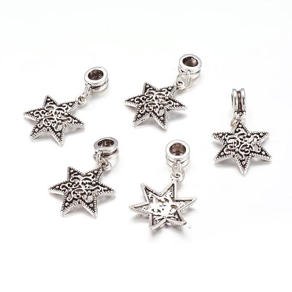 PandaHall Alloy European Dangle Charms, Star, Antique Silver, 35mm, Hole: 5mm Alloy Star
PandaHall Alloy European Dangle Charms, Star, Antique Silver, 35mm, Hole: 5mm Alloy Star