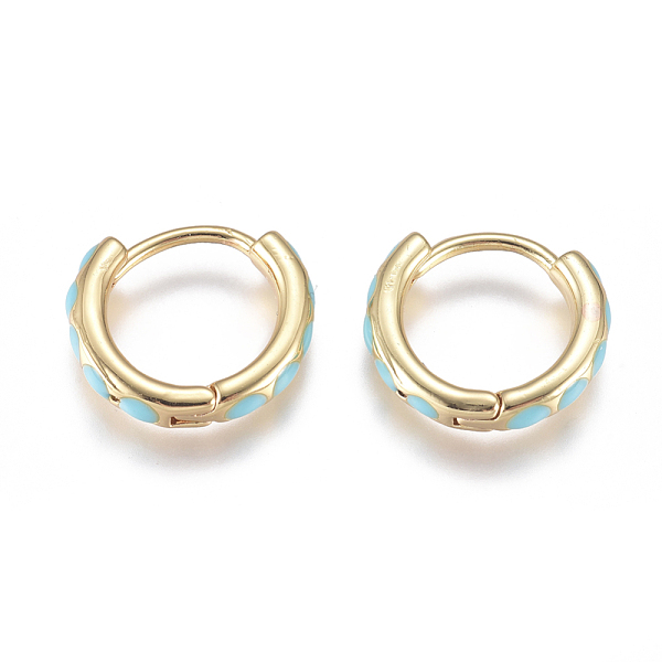 PandaHall Golden Plated Brass Huggie Hoop Earrings, with Enamel and Clear Cubic Zirconia, Ring, Turquoise, 14x13x3mm, Pin: 1mm Cubic..., Green
PandaHall Golden Plated Brass Huggie Hoop Earrings, with Enamel and Clear Cubic Zirconia, Ring, Turquoise, 14x13x3mm, Pin: 1mm Cubic..., Green