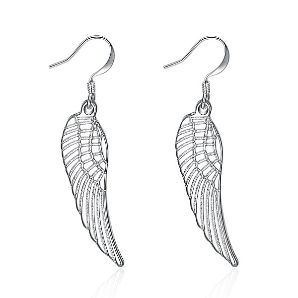 PandaHall Brass Dangle Earrings, Wing, Clear, Silver Color Plated, 40x9mm Brass Clear
PandaHall Brass Dangle Earrings, Wing, Clear, Silver Color Plated, 40x9mm Brass Clear