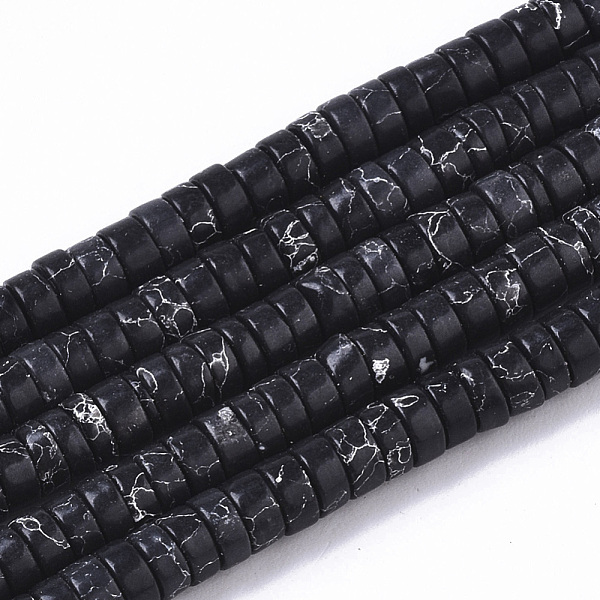 PandaHall Synthetic Turquoise Beads Strands, Dyed, Heishi Beads, Disc, Black, 4x1~2mm, Hole: 0.7mm, about 195~213pcs/strand, 14.96...
PandaHall Synthetic Turquoise Beads Strands, Dyed, Heishi Beads, Disc, Black, 4x1~2mm, Hole: 0.7mm, about 195~213pcs/strand, 14.96...