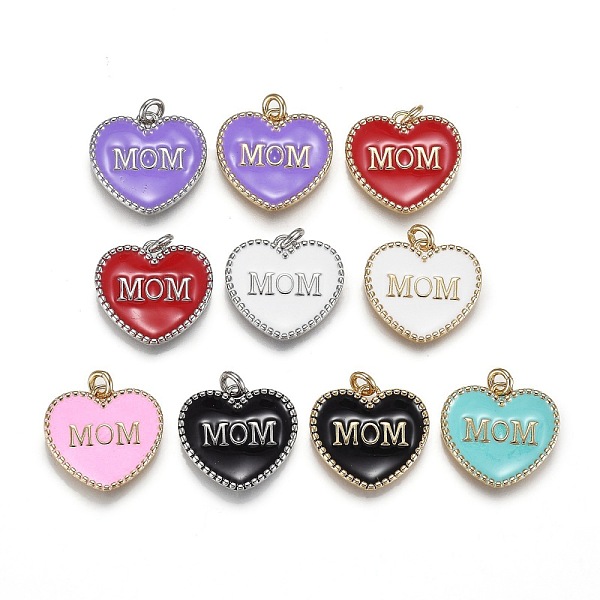 PandaHall Mixed Color Plated Eco-Friendly Brass Enamel Pendants, Long-Lasting Plated, with Jump Rings, Heart with Word Mom, Mixed Color..., Multicolor
PandaHall Mixed Color Plated Eco-Friendly Brass Enamel Pendants, Long-Lasting Plated, with Jump Rings, Heart with Word Mom, Mixed Color..., Multicolor