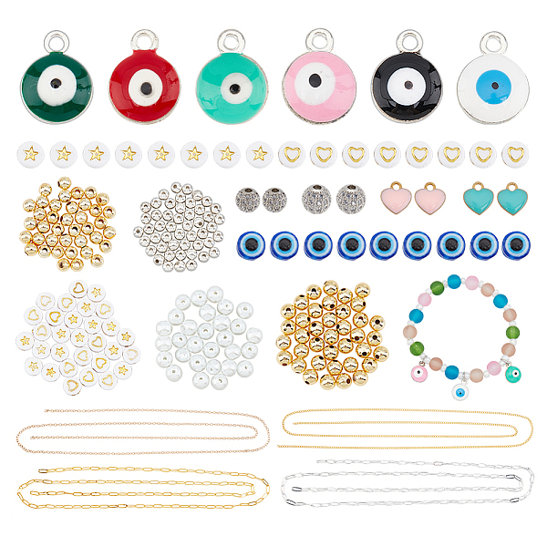 PandaHall ARRICRAFT DIY Chain Bracelet Necklace Making Kits, Including Brass & Iron Chains, Evil Eye Acrylic & Resin & Glass Pearl & Round...
PandaHall ARRICRAFT DIY Chain Bracelet Necklace Making Kits, Including Brass & Iron Chains, Evil Eye Acrylic & Resin & Glass Pearl & Round...