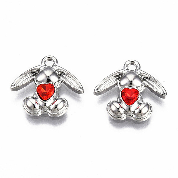 PandaHall Rack Plating Alloy Pendants, with Rhinestone, Cadmium Free & Lead Free, Platinum, Rabbit, Siam, 17x18x4mm, Hole: 1.8mm..., Red
PandaHall Rack Plating Alloy Pendants, with Rhinestone, Cadmium Free & Lead Free, Platinum, Rabbit, Siam, 17x18x4mm, Hole: 1.8mm..., Red
