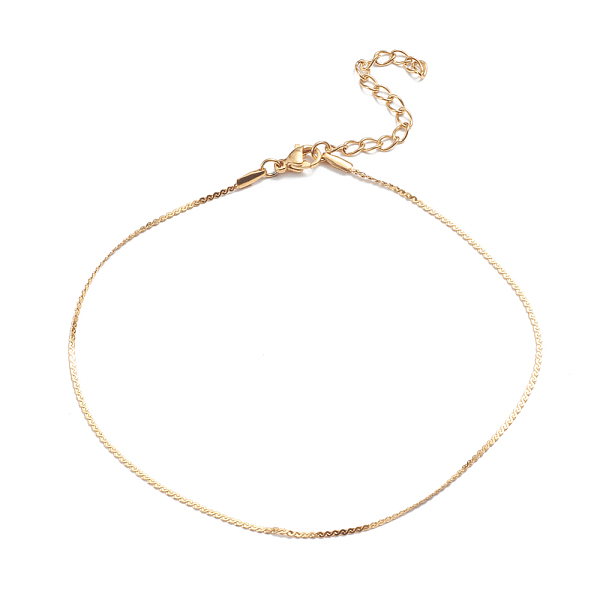 PandaHall 304 Stainless Steel Serpentine Chain Anklets, with Lobster Claw Clasps, Golden, 9-3/8 inch(23.8cm) Stainless Steel
PandaHall 304 Stainless Steel Serpentine Chain Anklets, with Lobster Claw Clasps, Golden, 9-3/8 inch(23.8cm) Stainless Steel