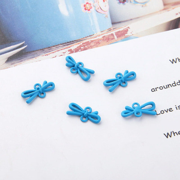 PandaHall Frosted Alloy Links, with Spray Painted, Bowknot, Cornflower Blue, 17x8mm Alloy Bowknot
PandaHall Frosted Alloy Links, with Spray Painted, Bowknot, Cornflower Blue, 17x8mm Alloy Bowknot