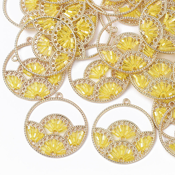 PandaHall Polyester Thread Woven Pendants, with Glass Seed Beads and Light Gold Plated Alloy Findings, Flat Round with Fan, Gold...
PandaHall Polyester Thread Woven Pendants, with Glass Seed Beads and Light Gold Plated Alloy Findings, Flat Round with Fan, Gold...