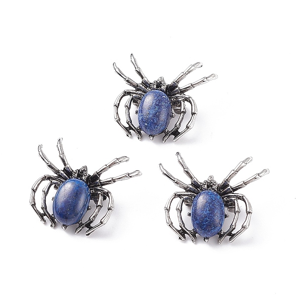 PandaHall Natural Lapis Lazuli Brooch, with Alloy Findings and Glass, Spider, Antique Silver, 34~35x41~42x7mm, Hole: 3x5mm Lapis Lazuli
PandaHall Natural Lapis Lazuli Brooch, with Alloy Findings and Glass, Spider, Antique Silver, 34~35x41~42x7mm, Hole: 3x5mm Lapis Lazuli