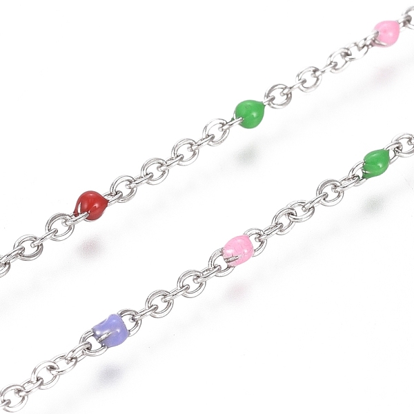 PandaHall 3.28 Feet 304 Stainless Steel Enamel Link Chains, Cable Chains, Soldered, Colorful, Stainless Steel Color, 2x1.5x0.5mm 304...
PandaHall 3.28 Feet 304 Stainless Steel Enamel Link Chains, Cable Chains, Soldered, Colorful, Stainless Steel Color, 2x1.5x0.5mm 304...