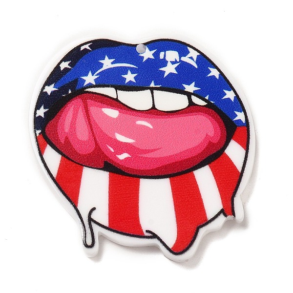 PandaHall Independence Day Opaque Acrylic Pendants, Lip, 44x38x2.5mm, Hole: 1.6mm Acrylic Lip
PandaHall Independence Day Opaque Acrylic Pendants, Lip, 44x38x2.5mm, Hole: 1.6mm Acrylic Lip