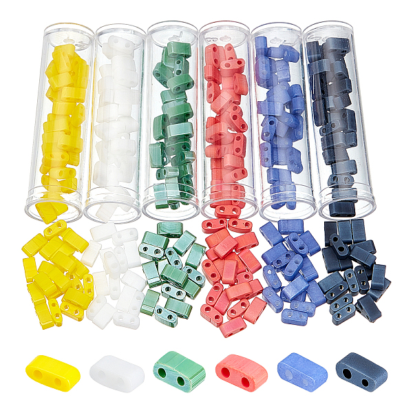 PandaHall 540Pcs 6 Colors 2-Hole Glass Seed Beads, Opaque Frosted Colours Rainbow, Rectangle, Mixed Color, 4.5~5.5x2x2~2.5mm, Hole..., Multicolor
PandaHall 540Pcs 6 Colors 2-Hole Glass Seed Beads, Opaque Frosted Colours Rainbow, Rectangle, Mixed Color, 4.5~5.5x2x2~2.5mm, Hole..., Multicolor