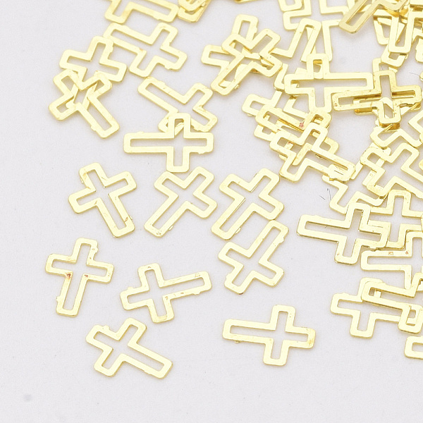 PandaHall Brass Cabochons, Nail Art Decoration Accessories, Cross, Golden, 4.5x3x0.1mm, about 10000pcs/bag Brass Cross
PandaHall Brass Cabochons, Nail Art Decoration Accessories, Cross, Golden, 4.5x3x0.1mm, about 10000pcs/bag Brass Cross