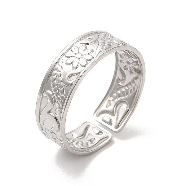 PandaHall 304 Stainless Steel Cuff Wide Band Finger Rings, Flower and Leaf Pattern Open Rings for Women, Stainless Steel Color, Inner...
PandaHall 304 Stainless Steel Cuff Wide Band Finger Rings, Flower and Leaf Pattern Open Rings for Women, Stainless Steel Color, Inner...