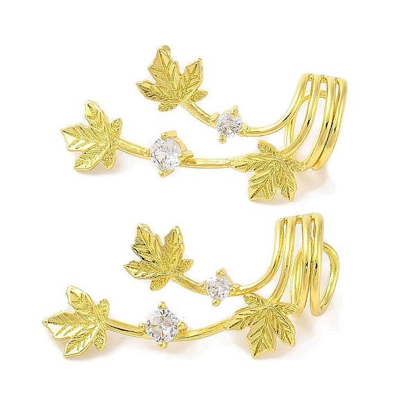 PandaHall Brass Micro Pave Clear Cubic Zirconia Cuff Earrings for Women, Maple Leaf, Real 18K Gold Plated, 15.5x33mm Cubic Zirconia Leaf...
PandaHall Brass Micro Pave Clear Cubic Zirconia Cuff Earrings for Women, Maple Leaf, Real 18K Gold Plated, 15.5x33mm Cubic Zirconia Leaf...