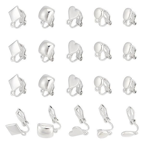 PandaHall Unicraftale 20Pcs 5 Styles Alloy Clip-on Earring Findings, with Horizontal Loops, Heart & Flat Round & Oval & Rhombus & Square...
PandaHall Unicraftale 20Pcs 5 Styles Alloy Clip-on Earring Findings, with Horizontal Loops, Heart & Flat Round & Oval & Rhombus & Square...
