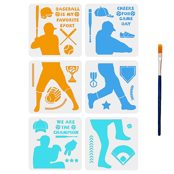 PandaHall MAYJOYDIY 6pcs Baseball Player Stencil Baseball Stencil Baseball Bat Cap Glove Shoes Splicing Style 30×30cm with Paint Brush...
PandaHall MAYJOYDIY 6pcs Baseball Player Stencil Baseball Stencil Baseball Bat Cap Glove Shoes Splicing Style 30×30cm with Paint Brush...