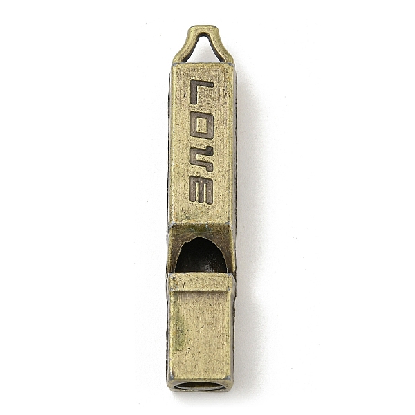 PandaHall Tibetan Style Alloy Pendants, Whistle with Word Love, Antique Bronze, 49x9x7mm, Hole: 5x4mm Alloy Rectangle
PandaHall Tibetan Style Alloy Pendants, Whistle with Word Love, Antique Bronze, 49x9x7mm, Hole: 5x4mm Alloy Rectangle