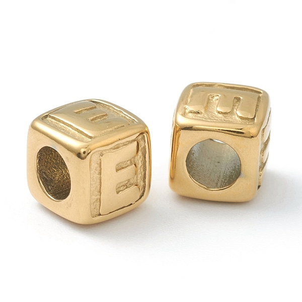 PandaHall 304 Stainless Steel European Beads, Large Hole Beads, Horizontal Hole, Cube with Letter, Golden, Letter.E, 8x8x8mm, Hole: 4mm 304...
PandaHall 304 Stainless Steel European Beads, Large Hole Beads, Horizontal Hole, Cube with Letter, Golden, Letter.E, 8x8x8mm, Hole: 4mm 304...