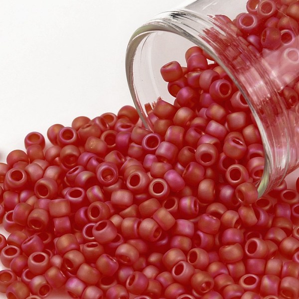 PandaHall TOHO Round Seed Beads, Japanese Seed Beads, (165F) Matte Transparent AB Ruby, 8/0, 3mm, Hole: 1mm, about 1110pcs/50g Glass Red
PandaHall TOHO Round Seed Beads, Japanese Seed Beads, (165F) Matte Transparent AB Ruby, 8/0, 3mm, Hole: 1mm, about 1110pcs/50g Glass Red