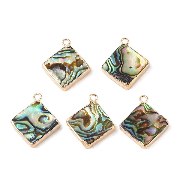 PandaHall Natural Paua Shell Pendants, Rhombus Charms with Brass Edge, Golden, 22x19x3.5mm, Hole: 1.8mm Paua Shell Rhombus
PandaHall Natural Paua Shell Pendants, Rhombus Charms with Brass Edge, Golden, 22x19x3.5mm, Hole: 1.8mm Paua Shell Rhombus