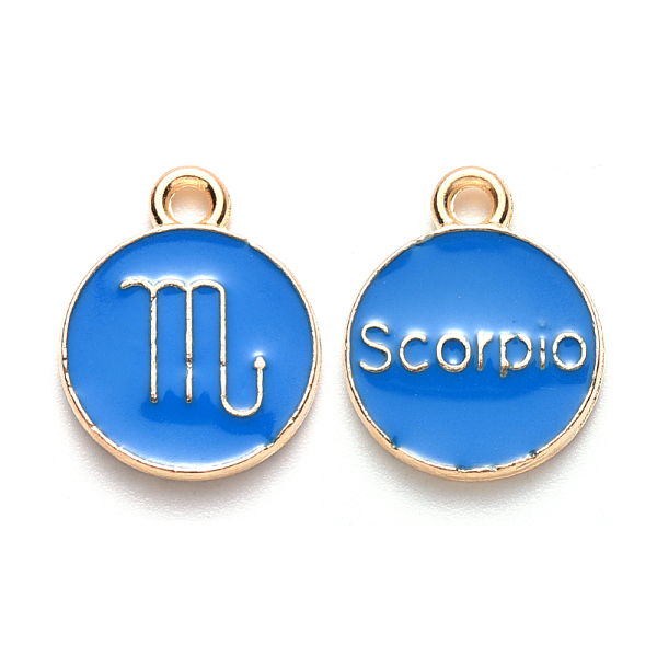 PandaHall Alloy Enamel Pendants, Cadmium Free & Lead Free, Flat Round with Constellation, Light Gold, Dodger Blue, Scorpio, 15x12x2mm, Hole...
PandaHall Alloy Enamel Pendants, Cadmium Free & Lead Free, Flat Round with Constellation, Light Gold, Dodger Blue, Scorpio, 15x12x2mm, Hole...