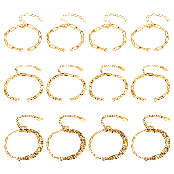 PandaHall 12Pcs 3 Style 304 Stainless Steel Chain Bracelet Making, with Lobster Claw Clasps, Fits for Connector Charms, Golden...
PandaHall 12Pcs 3 Style 304 Stainless Steel Chain Bracelet Making, with Lobster Claw Clasps, Fits for Connector Charms, Golden...