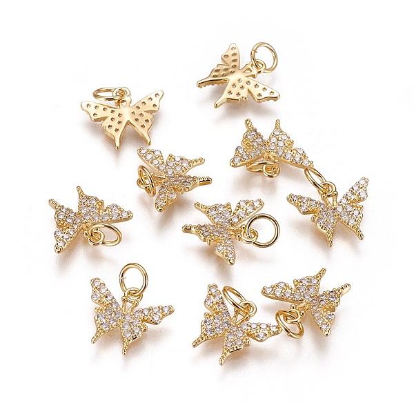 PandaHall Brass Micro Pave Cubic Zirconia Charms, Long-Lasting Plated, Butterfly, Clear, Golden, 11x13x2mm, Hole: 3.5mm Brass+Cubic Zirconia...
PandaHall Brass Micro Pave Cubic Zirconia Charms, Long-Lasting Plated, Butterfly, Clear, Golden, 11x13x2mm, Hole: 3.5mm Brass+Cubic Zirconia...
