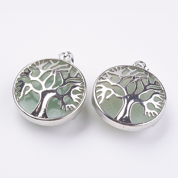 PandaHall Natural Green Aventurine Pendants, with Platinum Tone Brass Findings, Flat Round with Tree of Life, 31.5x28x11.5mm, Hole: 5x7mm...
PandaHall Natural Green Aventurine Pendants, with Platinum Tone Brass Findings, Flat Round with Tree of Life, 31.5x28x11.5mm, Hole: 5x7mm...