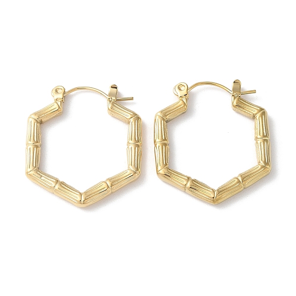 PandaHall 304 Stainless Steel Hoop Earrings, Hexagon, Real 14K Gold Plated, 25x22.5x3mm 304 Stainless Steel Hexagon
PandaHall 304 Stainless Steel Hoop Earrings, Hexagon, Real 14K Gold Plated, 25x22.5x3mm 304 Stainless Steel Hexagon