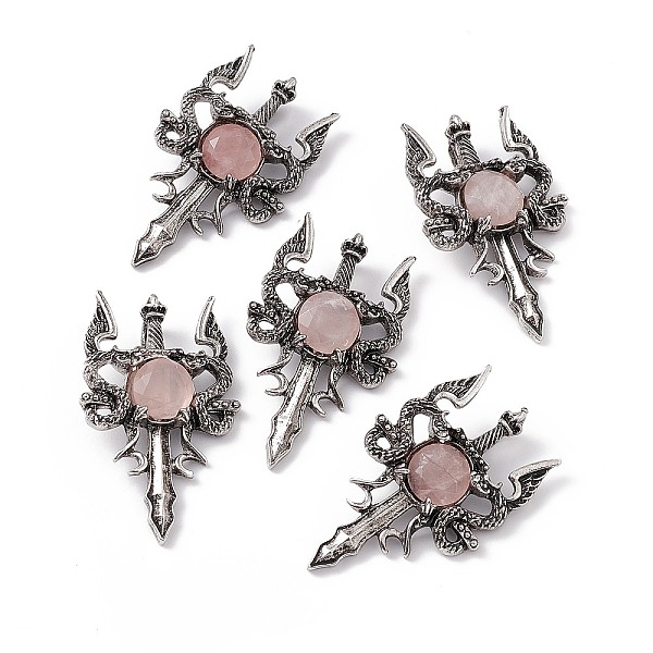 PandaHall Natural Rose Quartz Pendants, Sword Charms, with Rack Plating Antique Silver Tone Alloy Findings, Cadmium Free & Lead Free...
PandaHall Natural Rose Quartz Pendants, Sword Charms, with Rack Plating Antique Silver Tone Alloy Findings, Cadmium Free & Lead Free...