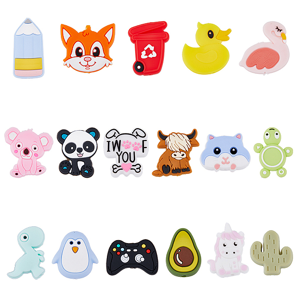 PandaHall 17 Styles Penguin Duck Dinosaur Loose Beads Cactus Avocado Shaped Spacer Bead Charms Animal Plant Theme Silicone Craft Beads..., Multicolor
PandaHall 17 Styles Penguin Duck Dinosaur Loose Beads Cactus Avocado Shaped Spacer Bead Charms Animal Plant Theme Silicone Craft Beads..., Multicolor