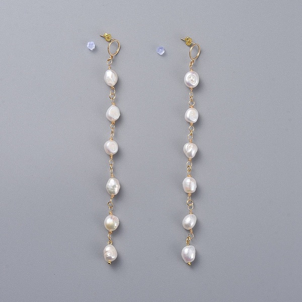 PandaHall Natural Cultured Freshwater Pearl Dangle Earrings, with Brass Stud Earring Findings, Plastic/Brass Ear Nuts and Cardboard Packing..., White
PandaHall Natural Cultured Freshwater Pearl Dangle Earrings, with Brass Stud Earring Findings, Plastic/Brass Ear Nuts and Cardboard Packing..., White