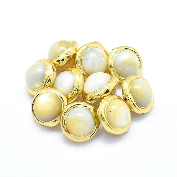 PandaHall Shell Pearl Beads, Edge Plated, Round, Golden, 15~16x10~13mm, Hole: 0.8~1mm Other Sea Shell Round
PandaHall Shell Pearl Beads, Edge Plated, Round, Golden, 15~16x10~13mm, Hole: 0.8~1mm Other Sea Shell Round
