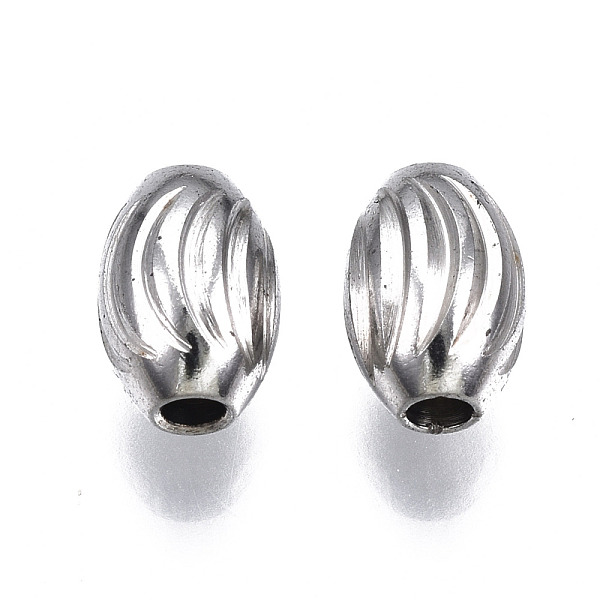 PandaHall 201 Stainless Steel Corrugated Beads, Oval, Stainless Steel Color, 7x5mm, Hole: 1.6mm 201 Stainless Steel Oval
PandaHall 201 Stainless Steel Corrugated Beads, Oval, Stainless Steel Color, 7x5mm, Hole: 1.6mm 201 Stainless Steel Oval