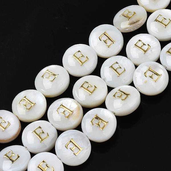 PandaHall Natural Freshwater Shell Beads, with Enamel, Horizontal Hole, Flat Round with Alphabet, Letter.E, 8x3.5~4.5mm, Hole: 0.5mm, about...
PandaHall Natural Freshwater Shell Beads, with Enamel, Horizontal Hole, Flat Round with Alphabet, Letter.E, 8x3.5~4.5mm, Hole: 0.5mm, about...